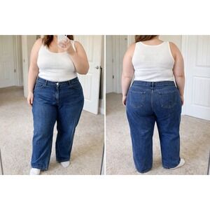 Hollister Low Rise Baggy Jeans Womens 20R W35 Medium Wash Denim Wide Leg Y2K
